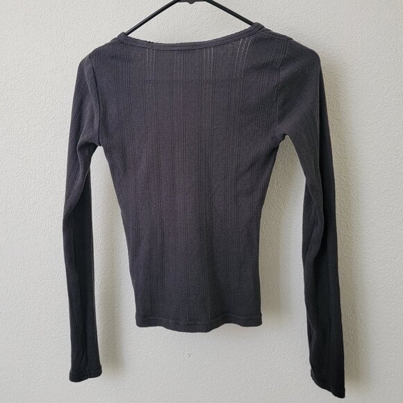 FAHERTY Pacific Pointelle Scoop Neck - Washed Black XS - Picture 5 of 12